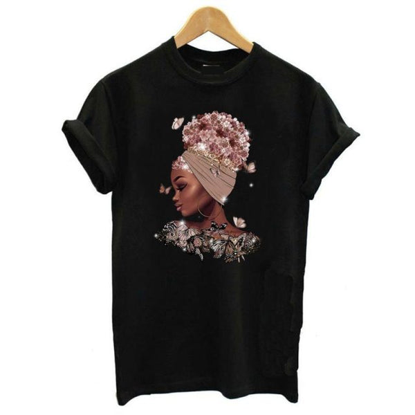 Unapologetically Dope Melanin Poppin Graphic Tshirts Women Black Girls Blowing Bubbles T Shirt Femme Female T-Shirt Streetwear