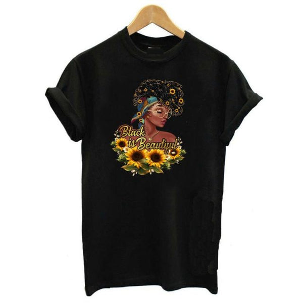 Unapologetically Dope Melanin Poppin Graphic Tshirts Women Black Girls Blowing Bubbles T Shirt Femme Female T-Shirt Streetwear