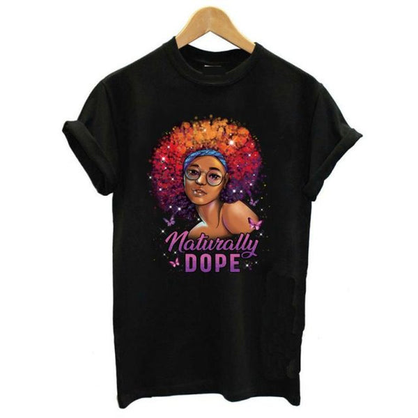 Unapologetically Dope Melanin Poppin Graphic Tshirts Women Black Girls Blowing Bubbles T Shirt Femme Female T-Shirt Streetwear