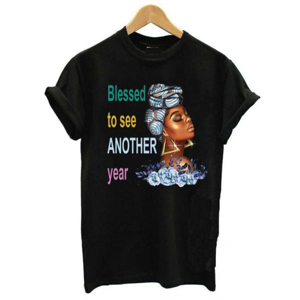 Unapologetically Dope Melanin Poppin Graphic Tshirts Women Black Girls Blowing Bubbles T Shirt Femme Female T-Shirt Streetwear