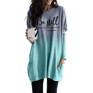 Be Still And Know That I Am God Faith Women Winter Dress Religious Christian Casual Bible Clothes Vestido Hoodies Dresses