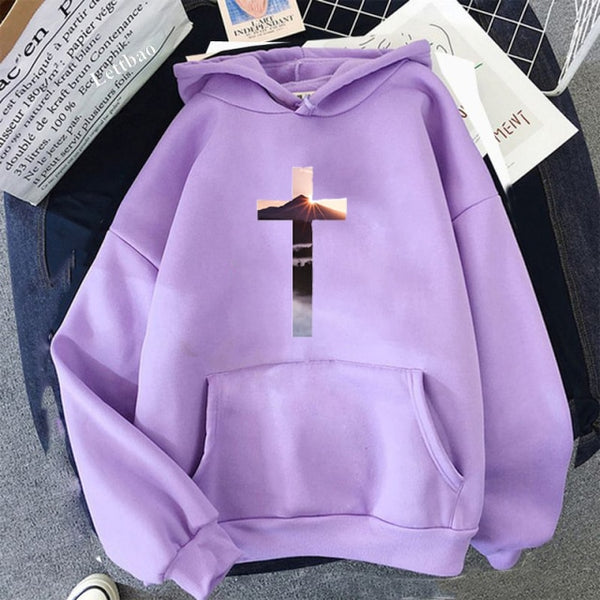 Black friday Funny Christian Cross God Jesus Faith Hope Graphic Women Sweatshirt Aesthetic Harajuku Hoodies Hip Hop Streetwear