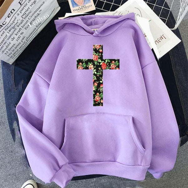 Black friday Funny Christian Cross God Jesus Faith Hope Graphic Women Sweatshirt Aesthetic Harajuku Hoodies Hip Hop Streetwear