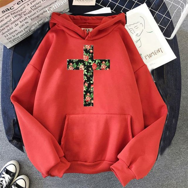 Black friday Funny Christian Cross God Jesus Faith Hope Graphic Women Sweatshirt Aesthetic Harajuku Hoodies Hip Hop Streetwear