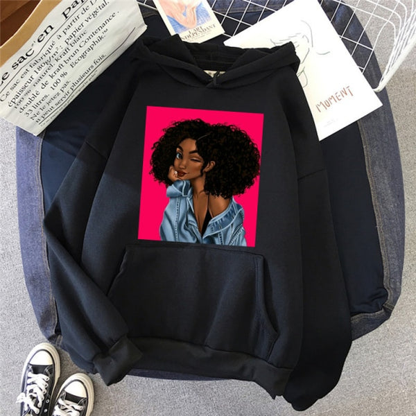 I dont have attitude 90s afro black girl magic sweatshirts women graphic top black lives matter hoodie lady hoody winter fleece