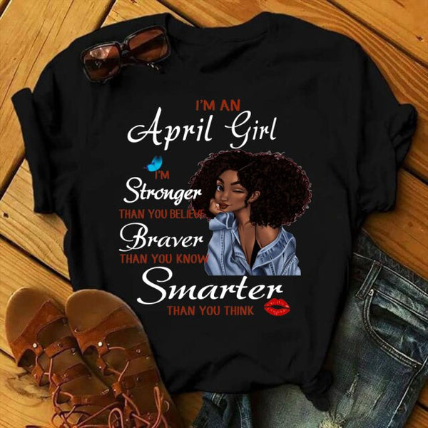 New Fashion Birthday Month Tshirts I'm A October Girl Melanin Ladies Graphic Printed Women Black T-shirt Short Sleeve Tops Tee
