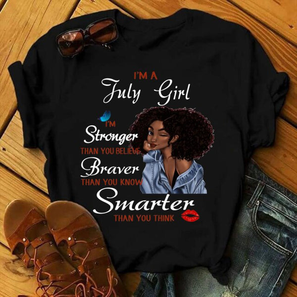 New Fashion Birthday Month Tshirts I'm A October Girl Melanin Ladies Graphic Printed Women Black T-shirt Short Sleeve Tops Tee