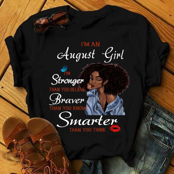 New Fashion Birthday Month Tshirts I'm A October Girl Melanin Ladies Graphic Printed Women Black T-shirt Short Sleeve Tops Tee