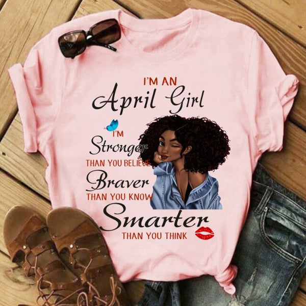 New Fashion Birthday Month Tshirts I'm A October Girl Melanin Ladies Graphic Printed Women Black T-shirt Short Sleeve Tops Tee