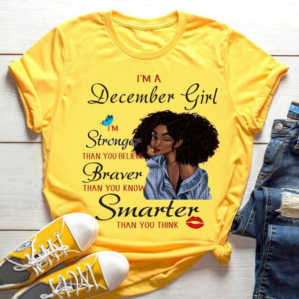 New Fashion Birthday Month Tshirts I'm A October Girl Melanin Ladies Graphic Printed Women Black T-shirt Short Sleeve Tops Tee