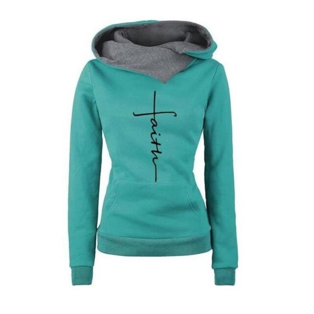 2021 Cheap Promotion Free Shipping Spring Autumn  Hoodies Sweatshirts Women Faith Sweatshirt  Pullovers Casual Warm Hooded Tops