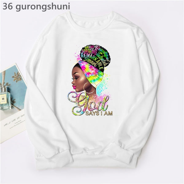 Watercolor Golden Unapologetically Graphic Print Hoodies Women/Girls Fashion African Black Girl Magic Sweatshirt Femme Jumper