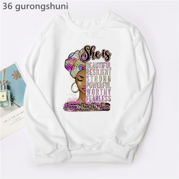 Watercolor Golden Unapologetically Graphic Print Hoodies Women/Girls Fashion African Black Girl Magic Sweatshirt Femme Jumper