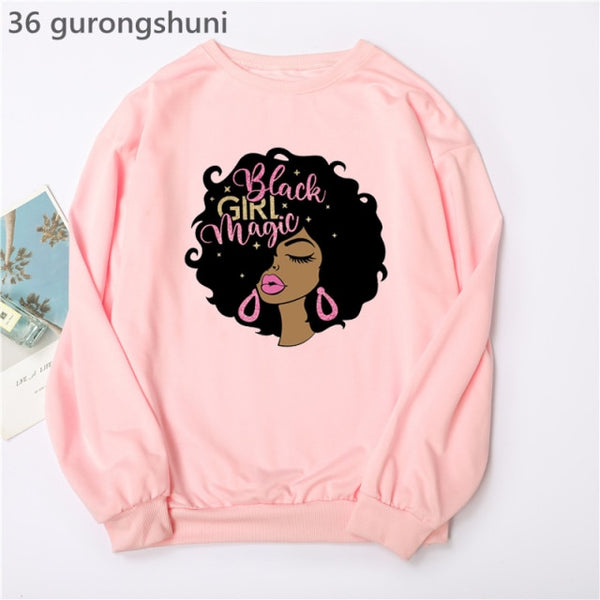 Watercolor Golden Unapologetically Graphic Print Hoodies Women/Girls Fashion African Black Girl Magic Sweatshirt Femme Jumper