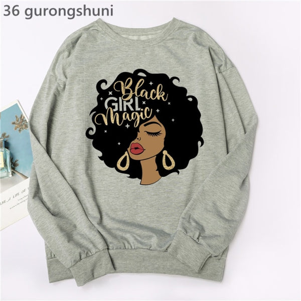 Watercolor Golden Unapologetically Graphic Print Hoodies Women/Girls Fashion African Black Girl Magic Sweatshirt Femme Jumper