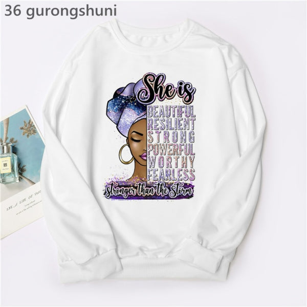 Watercolor Golden Unapologetically Graphic Print Hoodies Women/Girls Fashion African Black Girl Magic Sweatshirt Femme Jumper