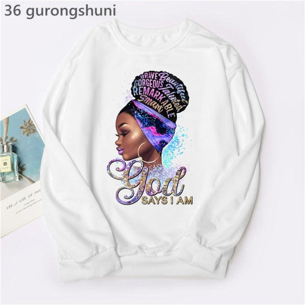 Watercolor Golden Unapologetically Graphic Print Hoodies Women/Girls Fashion African Black Girl Magic Sweatshirt Femme Jumper