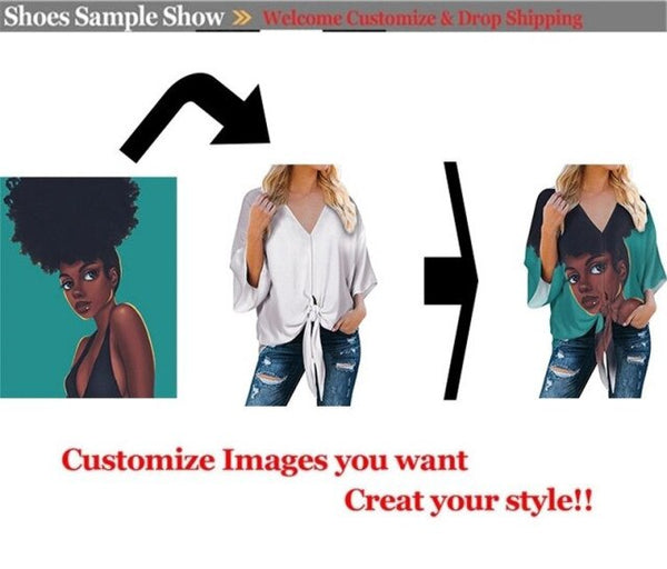Large Size Blouse Black Magic Girls Chiffon Shirt Afro Lady Melanin Poppin Art Print Long Sleeve Shirt Tops Female Clothing