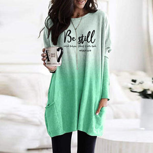 Be Still And Know That I Am God Faith Women Winter Dress Religious Christian Casual Bible Clothes Vestido Hoodies Dresses