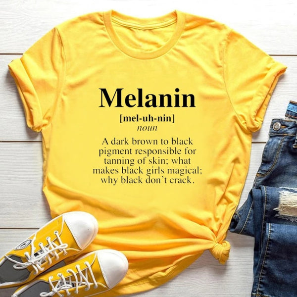 Cartoon T-shirt Kawaii Melanin T Shirt Women Funny Black African Curly Hair Girl Graphic Tees Aesthetic Tshirt Female