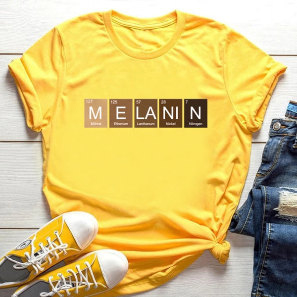 Cartoon T-shirt Kawaii Melanin T Shirt Women Funny Black African Curly Hair Girl Graphic Tees Aesthetic Tshirt Female