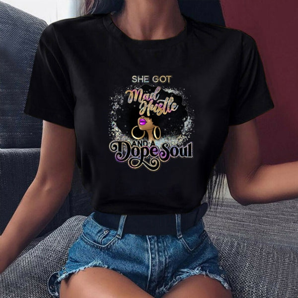 God says you are black girl is beutiful magic t shirt women fashion graphic t shirts black lives matter Juneteenth tshirt tops